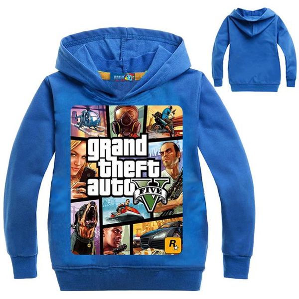 

boys outwear gta 5 hoodies gta street fight long with 5 costumes clothes t shirts children's sweatshirts for boys kids, Black