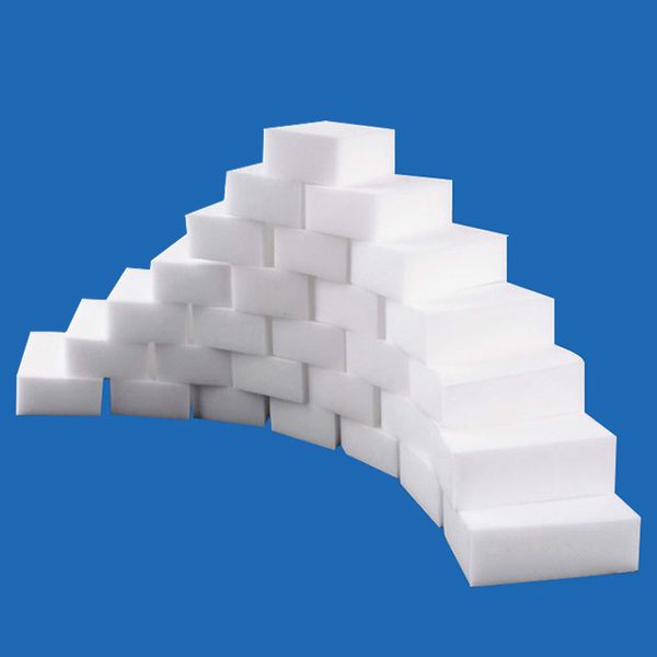 

100 шт / много меламин губка волшебная губка eraser меламин очиститель для кухни офиса ванной очистки nano губки 10x6x2cm