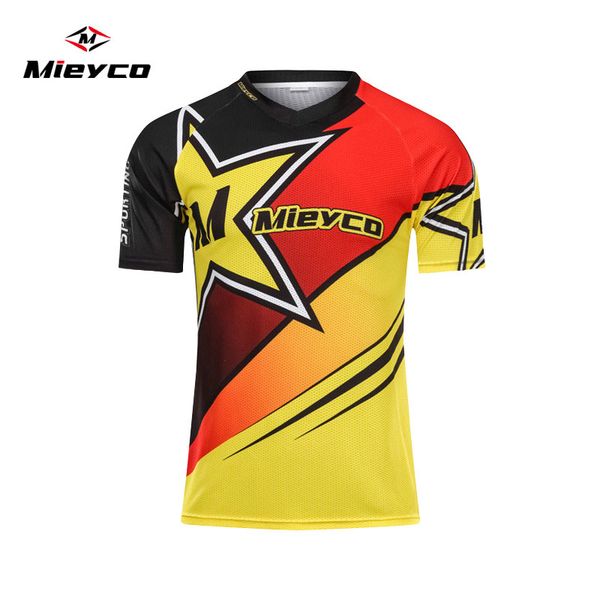 

mieyco quick dry короткие рукава трассы джерси мотокросс велоспорта moto gp горный велосипед футболка dh велоспорт одежда, Black;red