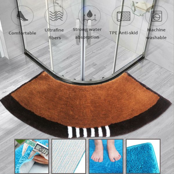 

1pc fluffy rugs anti-skid shaggy area rug dining room fan-shaped carpet floor mat bedroom home 45*143cm