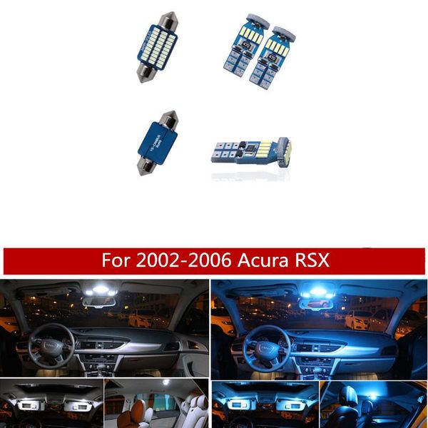 

10pcs white ice blue led car light bulbs interior kit for 2002-2006 acura rsx map dome trunk license glove box lamp
