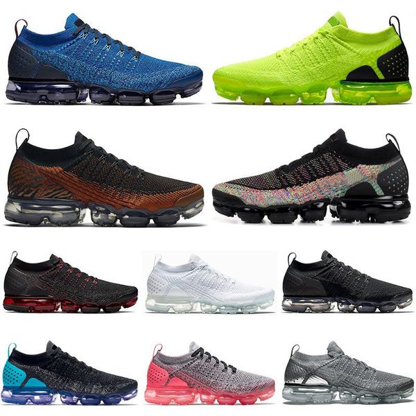 

fly 2019 2.0 running shoes for men women volt triple black white olympic knit mens trainers cushion athletic sneakers sports shoes size36-45