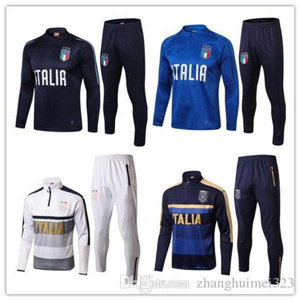 

2018 19 urvetement football italy track uit italia training uit kit occer2018 19 italian training hinny tight pant weater hirt, Black;white