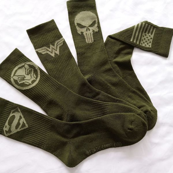 

mens designer socks marvel peripheral marvel hero series print fashion stockings household couple mid calf hosiery, Black