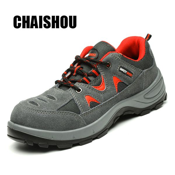 

size 36-46 men steel toe work safety shoes lightweight breathable anti static anti-smashing anti-piercing safety boots cs-357, Black