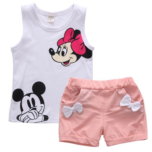 

summer toddler girl clothes set bow infant kids baby girls t-shirt short pant 2pcs outfits clothes set 2019 new, White