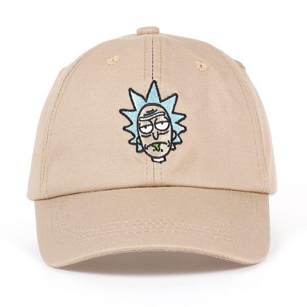 

new khaki dad hat crazy rick baseball cap american anime cotton embroidery snapback anime lovers cap men women, Blue;gray