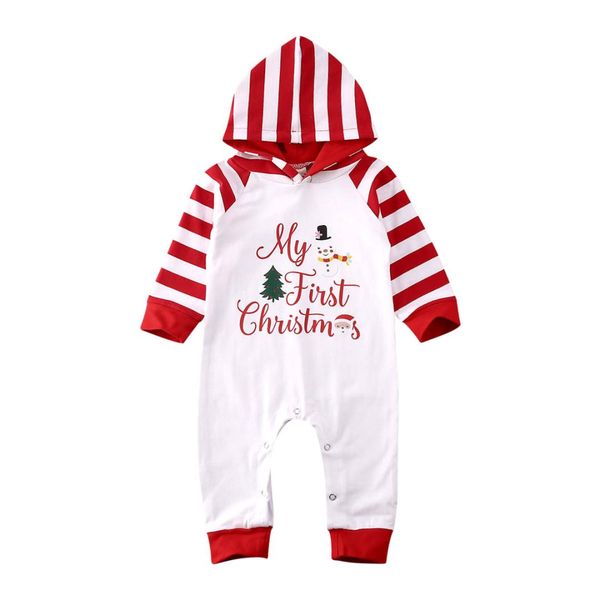 

newborn baby boy girl christmas outfits my first christmas hoodie long sleeve romper jumpsuit stripe clothes, Blue