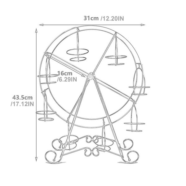 

stainless steel party rotatable pastry cupcake holder 8 cups supplies cake stand ferris wheel kitchen home other bakeware