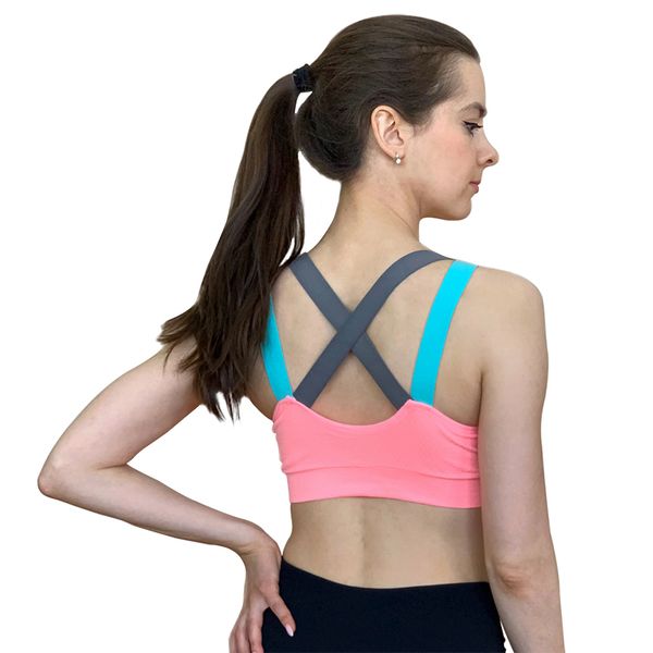 

sports bra for underwear up running female active yoga push wear cross fitness straps padded gym women crop, White;black