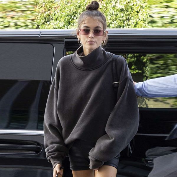 

womens sweatshirts 2019 spring new fashion solid color pullover street style turtleneck star trendy top, Black