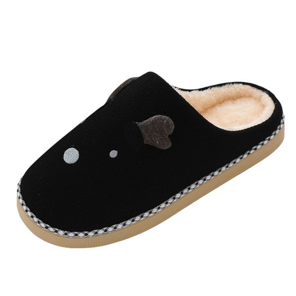 

sagace home slippers men indoor warm slipper indoors anti-slip winter house shoes outdoor simple shoes casual flat slipper, Black