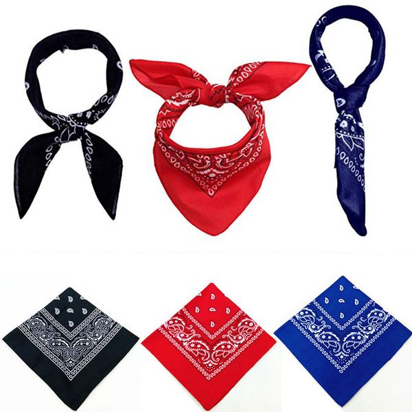 

55cm*55cm bandana square scarf print bandanas head scarf headbands hair covering necktie dust mask gifts wrap for women men girl, Black
