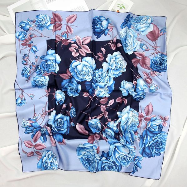 

elegant handmade brand 100%twill silk scarf twic-49931, Blue;gray