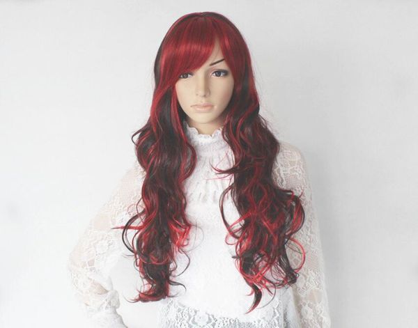 Womens Gradient Wavy Cosplay Wigs Popular Fashionable Hair Volume Style Bangs Long Hair Cosplay Lolita Wigs Blonde Wigs For Women Cheap Colored Wigs
