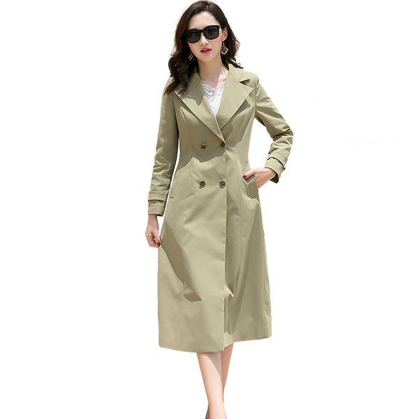 

women's clothes spring trench coat for women 2019 new girls long coat, Tan;black