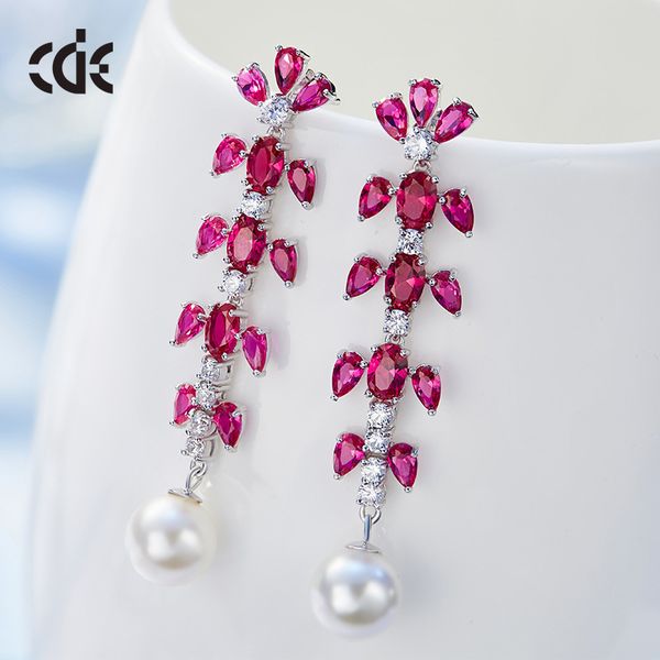 

wedding party silver s925 beaded pearl gift woman lady diamond jewelry earring for bride acting initiation graduation cde-145, Golden