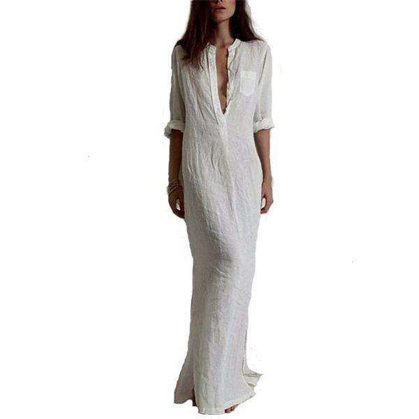 

plus size dress plus size women clothing 5xl casual long maxi dress women long sleeve beach dress plus size split boho vestidos, Black;gray