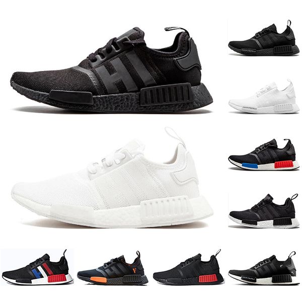 

with socks nmd r1 primek classic oreo triple black white pink running shoes for men women runner trainers sports sneaker