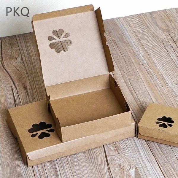 

10шт blank kraft кекс коробка упаковка для подарков свадеб миндальной выпечки пакета box vintage brown kraft paper box