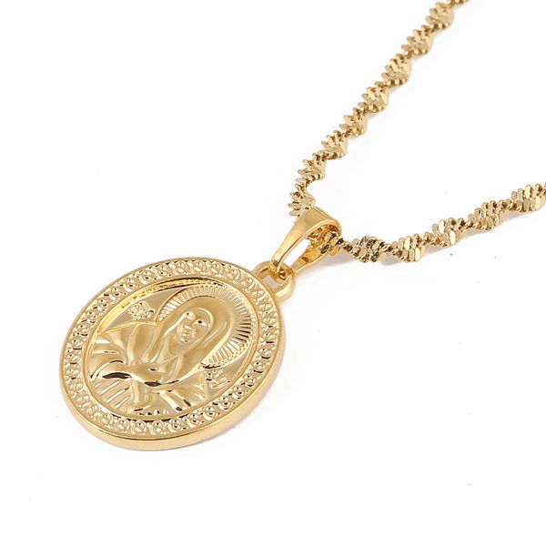 

virgin mary necklace women trendy goddess pendant necklaces jewelry catholic bible, Silver
