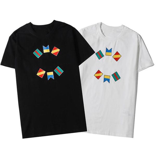 

20ss italy designer mens t-shirt with geometric logo letter printed new fashion short sleeve men women summer high street t-shirts, White;black