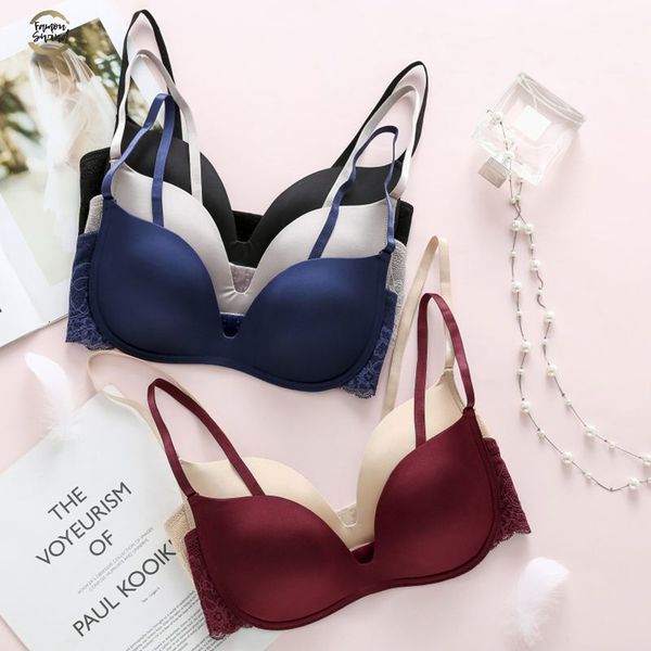 

bras for women push up lingerie seamless bra wire bralette backless intimates female underwear, Red;black