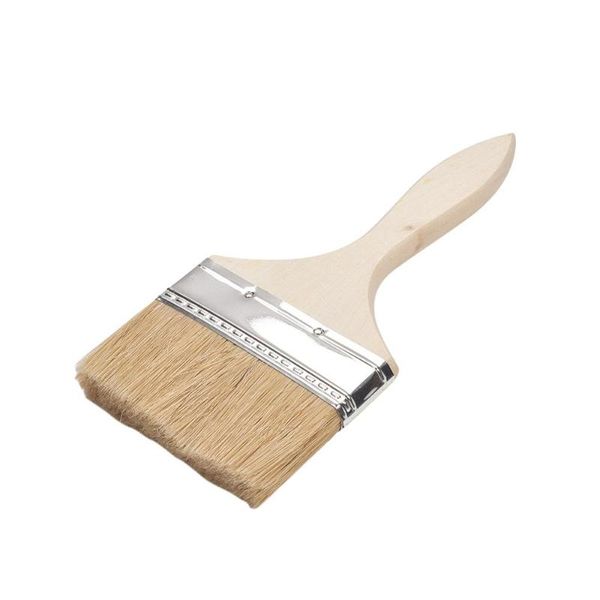 

utoolmart 4-inch/5-inch pig hair bristle brush wooden handle hand wire brush paint for paint engineering 1pcs