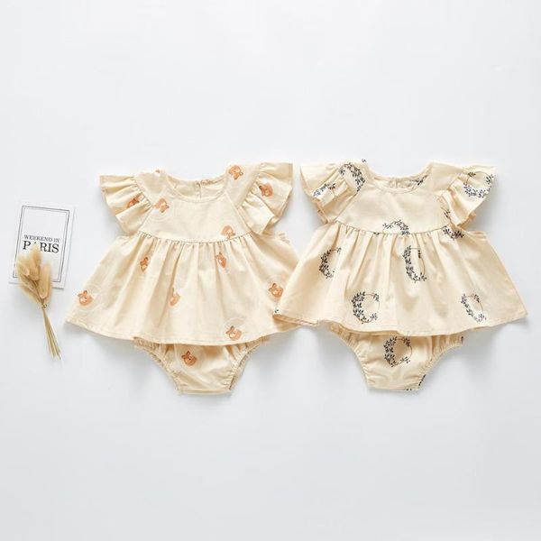

2020 korea style girls 2 pcs set ruffles shirt+shorts spring cotton kids girls suits 0-4t, White
