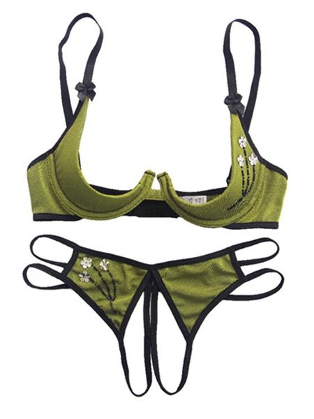 

bra open cup crotchless panties ladies underwear lingerie set conjunto ropa interior mujer bra and panty set sujetador encaje, Red;black