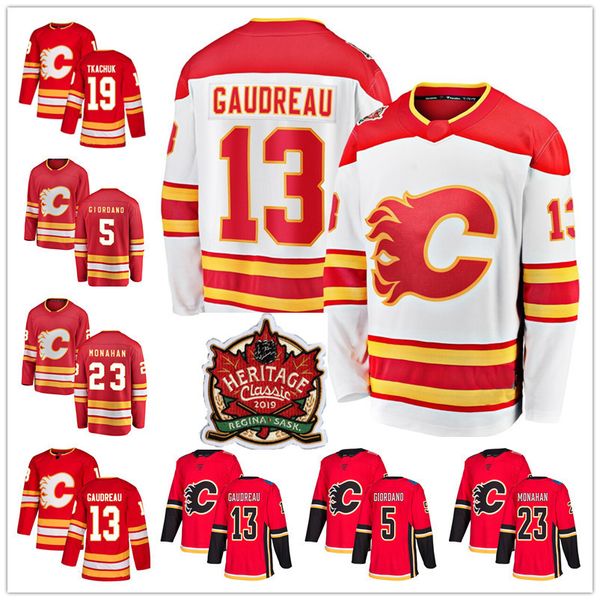 

calgary flames 19 matthew tkachuk 13 johnny gaudreau 23 sean monahan jaromir jagr 5 mark giordano heritage classic hockey jerseys, Black;red