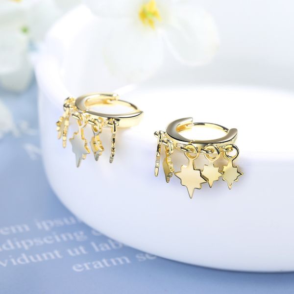 

earrings jewelry hoop gold 925 sterling silver new korea geometric for women style size 2020 new, Golden;silver