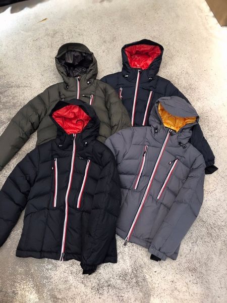 

2019 de igner jacket winter jacket men white duck down jacket with hoodie luxuriou 4 colour down parka coat, Black