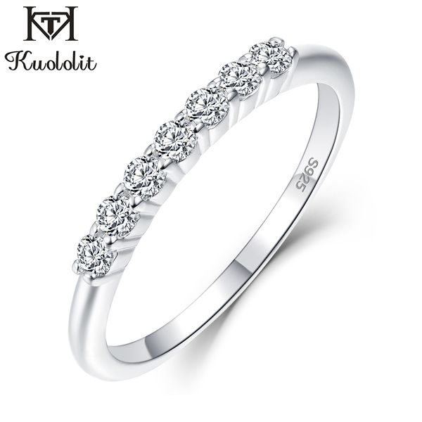 

kuololit 100% natural z gemstones ring for women solid 925 sterling silver white z wedding band ring gifts fine jewelry, Golden;silver