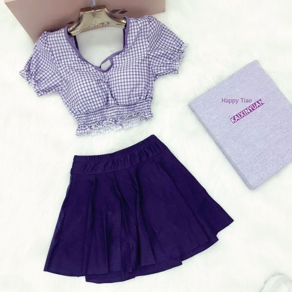 

2020 female bikini swimsuit split student skirt spring slim hipster bikini swimsuit, White;black