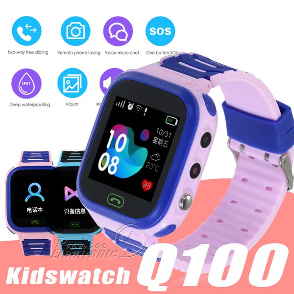 

Q100 mart watche baby kid watch with wifi 1 54inch touch creen o call location device tracker kid afe pk qq528 q50 q11