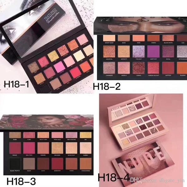 Disponibile Bellezza 18 colori Ombretto 4 stili Palette Palette con texture in oro rosa Trucco Ombretto Beauty Palette Matte Shimmer ePacket shipp