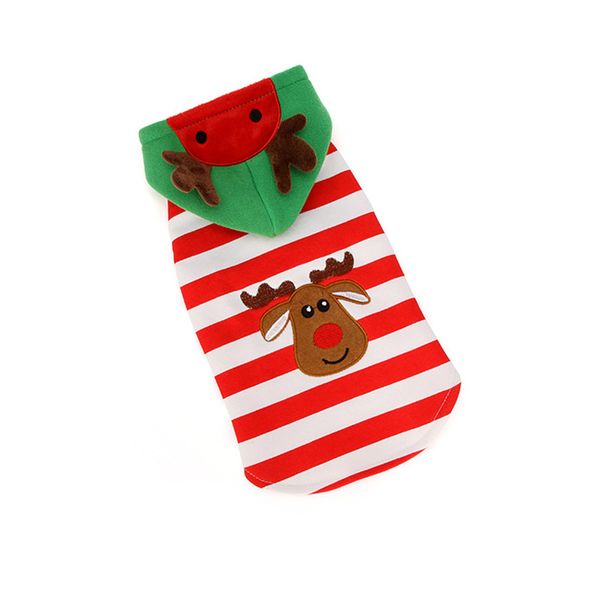 

собака рождественский костюм лось с капюшоном одежда осень зима собака теплый полосатый пальто маленькие домашние собаки кошки прекрасный ро