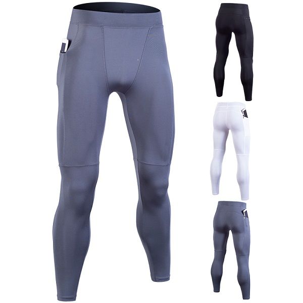 

new arrival men pants sports traininggggg highh-elastivccc quickkk dry legg gings mens fitness gym tights running trousers, Black;blue