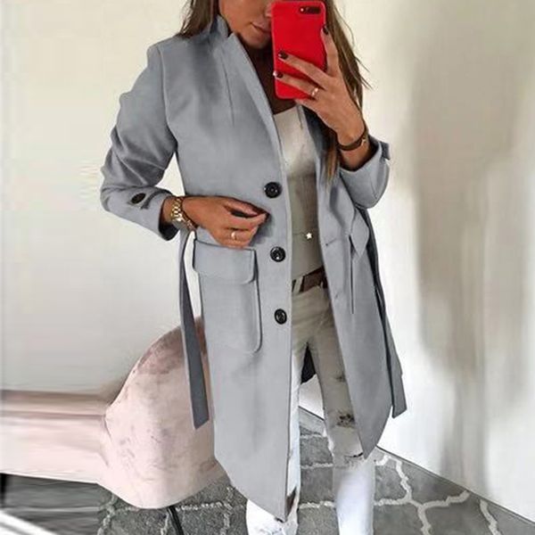 

women's coat ladies casual slim lapel blazer career formal coat overcoat long sleeve outerwear solid color mid-length, Tan;black