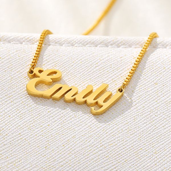 

custom name necklace personalized name choker necklace any jewelry gift stainless steel gold silver pendant
