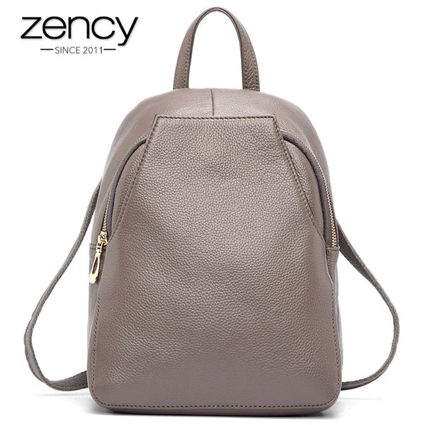 

zency charm women backpack 100% genuine leather anti-theft button elegant female travel bags schoolbag for girl holiday knapsack