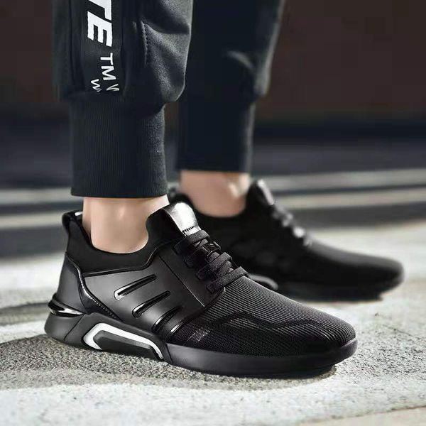 

2020 new men shoes men casual canvas shoes fashion lightweight lace up sneakers summer breathable flats male footwear, Black