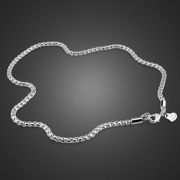 

мода стерлингового серебра мужской ювелирные изделия твердого серебра 925 3 мм 51 см-76 см ожерелье высокого качества цепочка из стерлингово, Silver