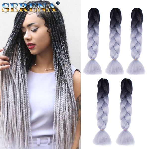 Ombre Two Colors Synthetic Xpression Braiding Hair 24inches 100g