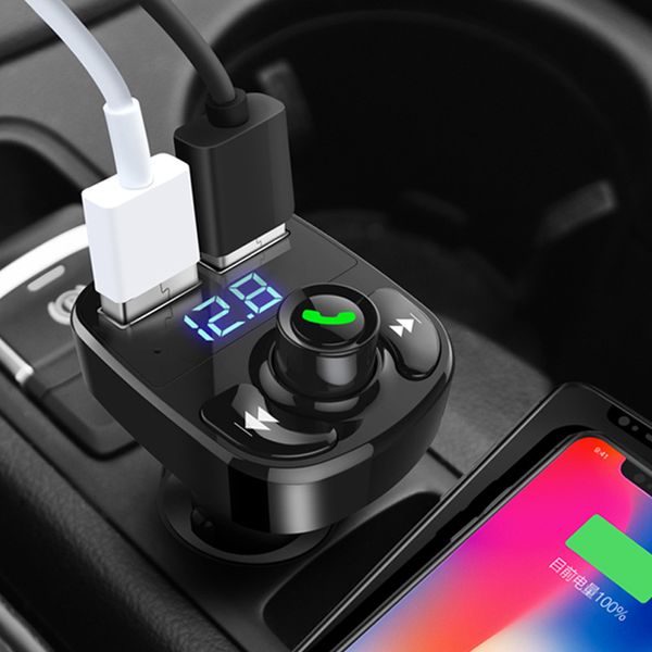 

mling fm transmitter aux modulator bluetooth handscar kit car audio mp3 player with 3.1a quick charge dual usb charger