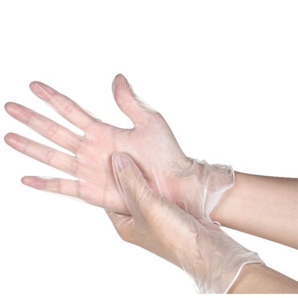 

100 pcs disposable pvc transparent gloves powder-beauty dental food grade transparent protective isolation pvc gloves
