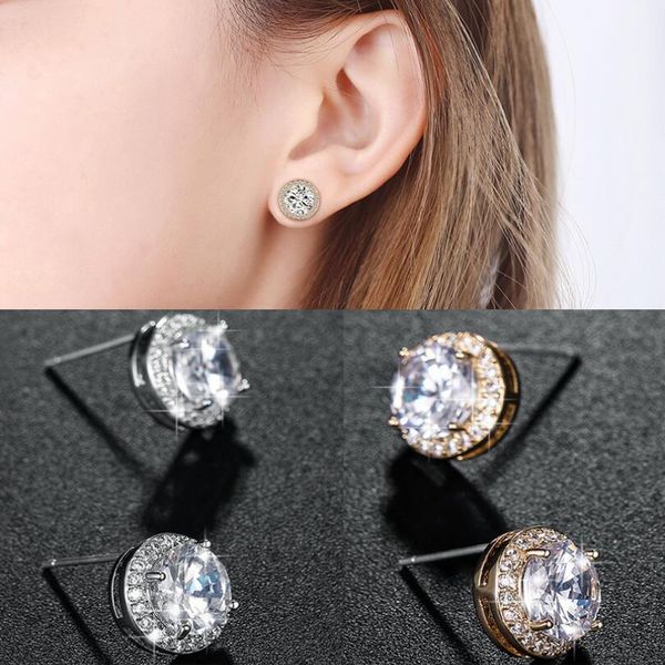 

модельер лучшие друзья 18 к белое позолоченные серьги большие бриллиантовые серьги для женщин белые серьги циркона, Golden;silver