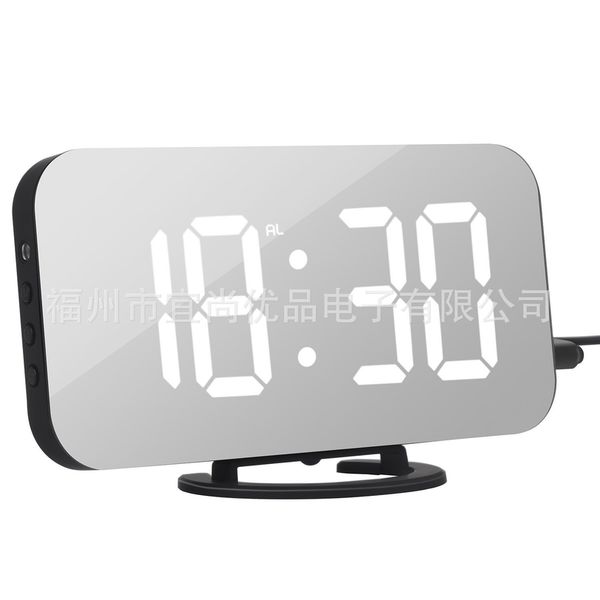 

new creative alarm clock mobile phone charging image electronic snooze led display snooze digital backlight mute mirror single