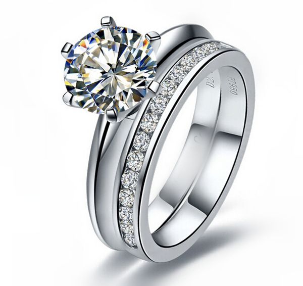 

3 карат nscd синтетический diamant wedding s925 кольцо диапазона набор bridal набор обручальное кольцо 925 наборы женщины анель anillo annea, Slivery;golden